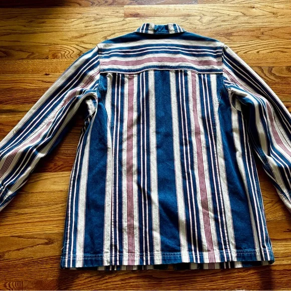 Ralph Lauren Blue and Red Striped Chore Jacket - Large - Picture 13 of 13